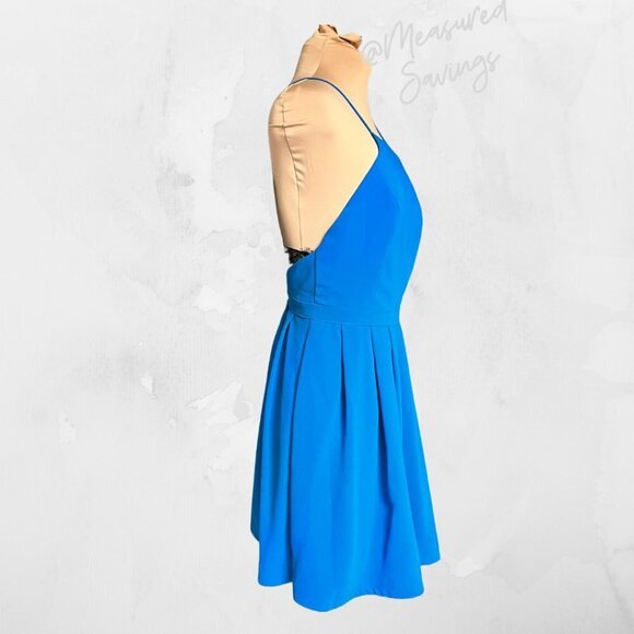 Lovers + Friends - Teal Blue Mini Dress with Lace Racerback - Medium - EUC - Picture 8 of 9